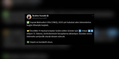 TMO, 1 milyar 63 milyon TL hububat alım ödemesini üreticilere aktardı