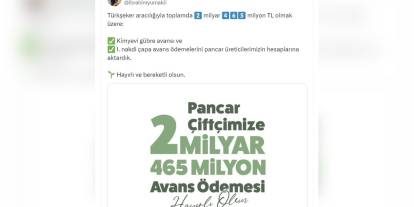 Yumaklı'dan müjdeli haber: 2 milyar 465 milyon TL pancar üreticilerine aktarıldı