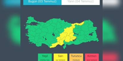 İçişleri Bakanlığı'ndan hava uyarısı: 11 il için sarı, 2 il için turuncu kod
