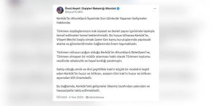 Keçeli: Kerkük'te Türkmen olmayan müdür atanması rahatsızlık yarattı
