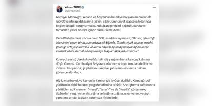 Adalet Bakanı Tunç: Hiç kimse hukuk karşısında layüsel değildir