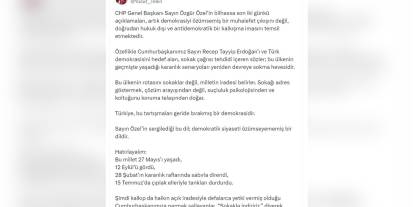 Tekin'den Özel'e: 'Sokak çağrısı, demokrasi düşmanlığıdır'