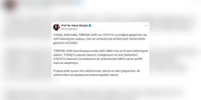 Görgün'den Türksat 6A paylaşımı: Yerli mühendisliğin zaferi