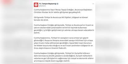 Erdoğan-Stocker görüşmesi: İkili ilişkiler ve bölgesel konular ele alındı