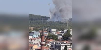 Urla'da orman yangını: Havadan ve karadan müdahale sürüyor