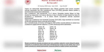 Meteoroloji Genel Müdürlüğü'nden sıcaklık uyarısı: Ankara'da 40, İstanbul'da 35 derece bekleniyor