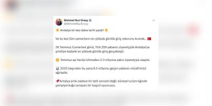 Antalya'da günlük turist rekoru: 104 bin 359 yabancı ziyaretçi