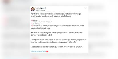 Yerlikaya: Karabük'te 1839 vatandaş tahliye edildi