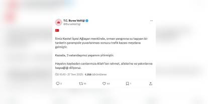 Bursa Valiliği: Orman yangını söndürme çalışmasında 3 kişi hayatını kaybetti
