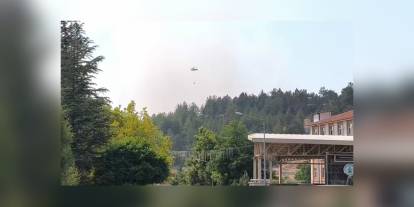 Harmancık'ta orman yangınına helikopter desteği: Belediye, vatandaşlardan yardım istedi