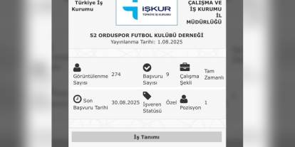 52 Orduspor'un İŞKUR ilanı sosyal medyada viral oldu