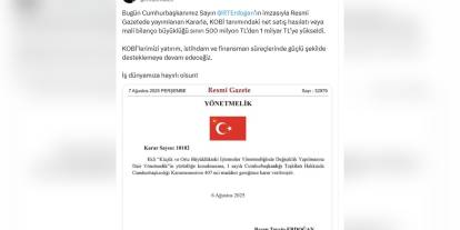 KOBİ tanımında değişiklik: Net satış hasılatı sınırı 1 milyar TL oldu