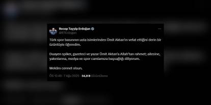 Cumhurbaşkanı Erdoğan'dan Ümit Aktan için taziye mesajı