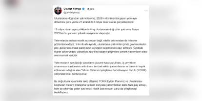 Cevdet Yılmaz: Uluslararası doğrudan yatırımlar yüzde 27 arttı
